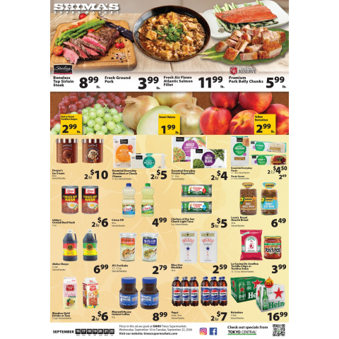 Shima's Market weekly ad, September 16-22, 2026