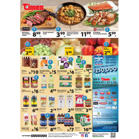 Times Supermarkets Oahu weekly ad, September 16-22, 2026